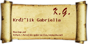 Králik Gabriella névjegykártya